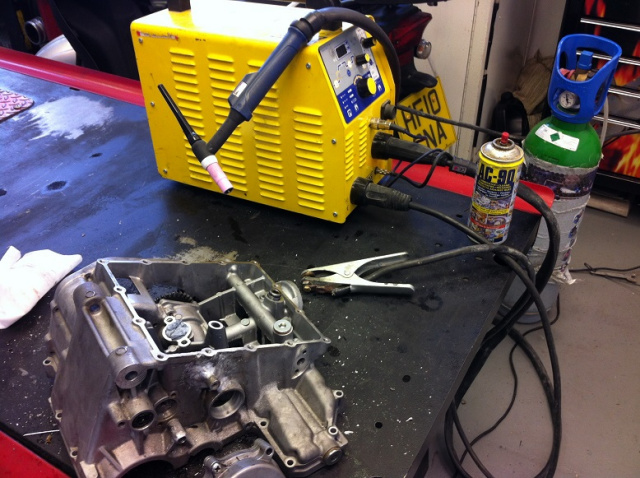 Aluminium motor cycle engine casing welding repairs
